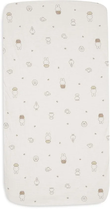 Hoeslaken Ledikant - 60x120cm - Jersey van Jollein in Miffy Family Farm – productfoto 2 van 3