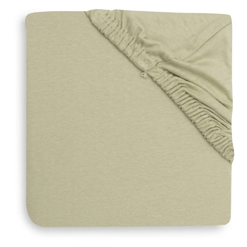 Hoeslaken Ledikant - 60x120cm - Jersey - Soft Matcha de Jollein en Olive Green – photo produit 3 sur 4