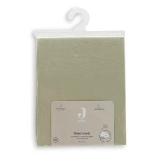 Hoeslaken Ledikant - 60x120cm - Jersey - Soft Matcha de Jollein en Olive Green – photo produit 4 sur 4