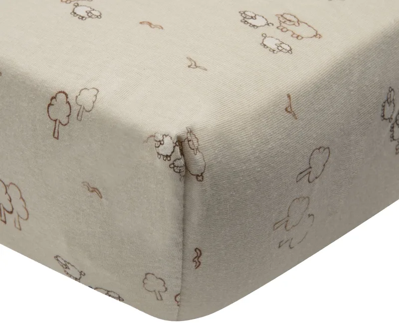 Hoeslaken Ledikant - 60x120cm - Jersey de Jollein en Woolly – photo produit