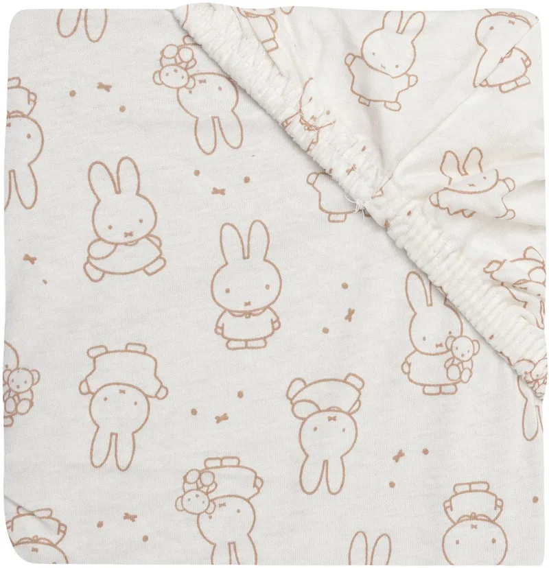 Hoeslaken Ledikant - 60x120cm - Nijntje Moments - Light fra Jollein i Terra – produktbillede
