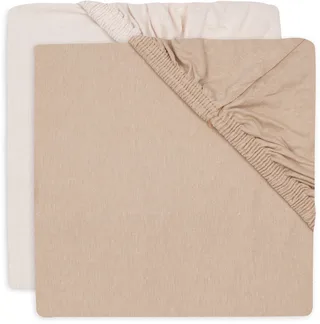 Hoeslaken Ledikant - 70/75x140/150cm - Jersey - 2 stuks van Jollein in Blush, Wild Rose – productfoto 1 van 3