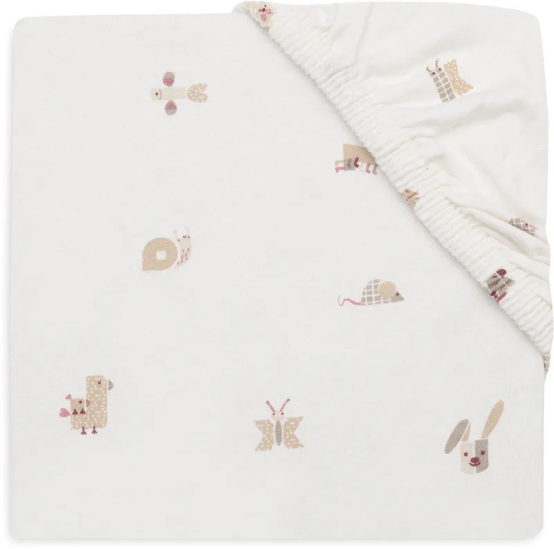 Hoeslaken Ledikant - 70/75x140/150cm - Jersey by Jollein in Animal Friends – product photo