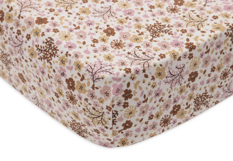 Hoeslaken Ledikant - 70/75x140/150cm - Jersey van Jollein in Flower Fairies – productfoto 3 van 4
