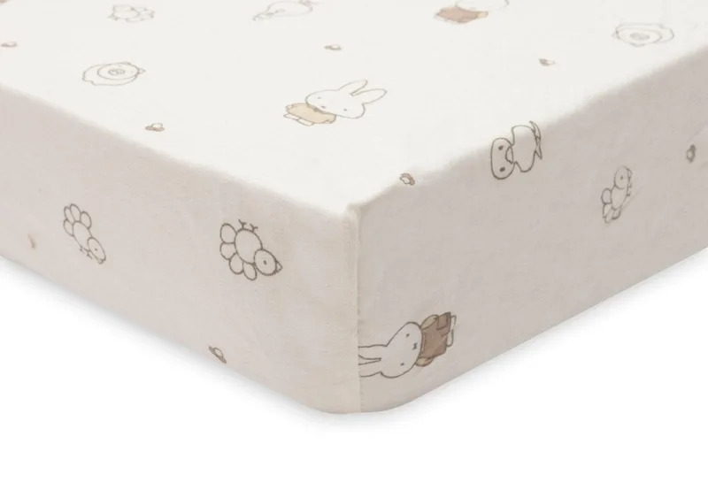 Hoeslaken Ledikant - 70/75x140/150cm - Jersey by Jollein in Miffy Family Farm – product photo 3 of 3