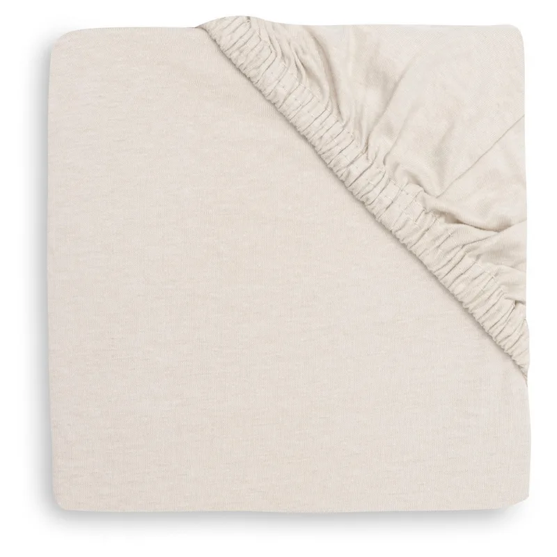 Hoeslaken Ledikant - 70/75x140/150cm - Jersey - Sand van Jollein in Beige – productfoto 3 van 4