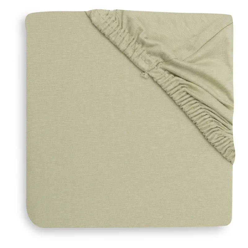Hoeslaken Ledikant - 70/75x140/150cm - Jersey - Soft Matcha från Jollein i Olijf Groen – produktbild 3 av 4