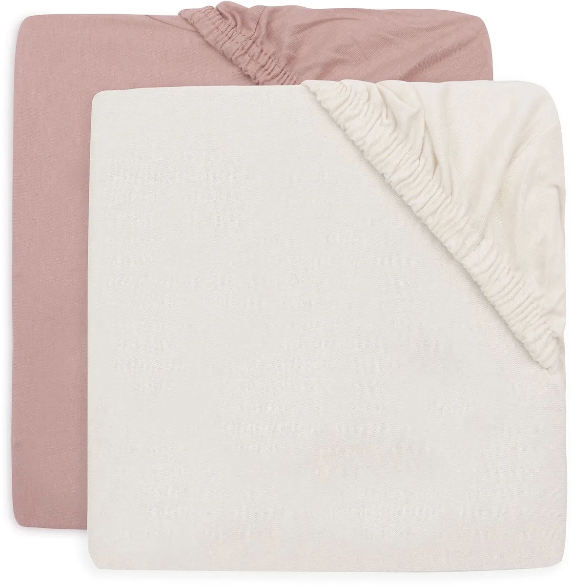 Hoeslaken Ledikant - 70/75x140/150cm - Jersey - Wild Rose/Ivory by Jollein in Wild Rose & Ivory – product photo