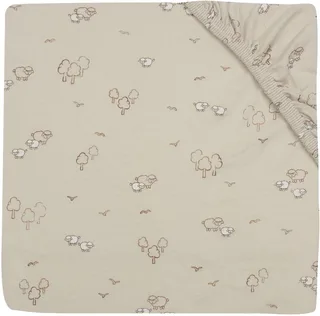 Hoeslaken Ledikant - 70/75x140/150cm - Jersey - Woolly de Jollein en Beige – photo produit 1 sur 3