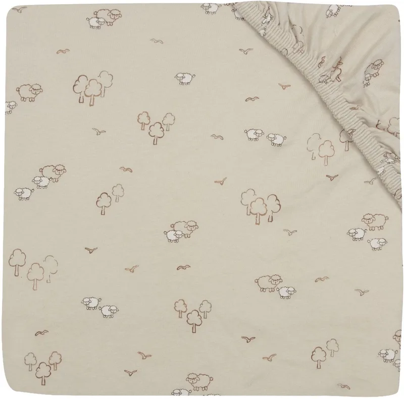 Hoeslaken Ledikant - 70/75x140/150cm - Jersey - Woolly by Jollein in Beige – product photo