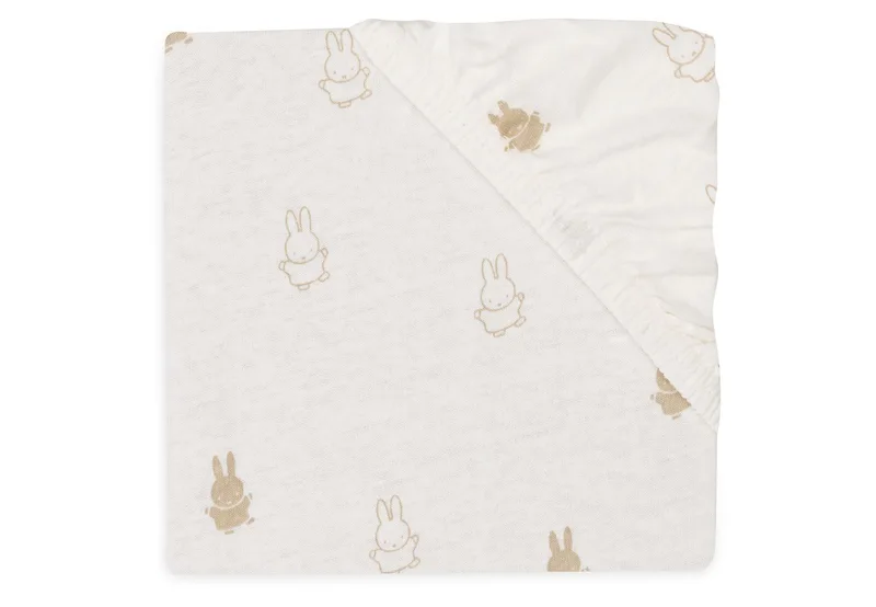 Hoeslaken Ledikant Jollein 60x120 Jersey Happy Nijntje Nougat från Jollein – produktbild