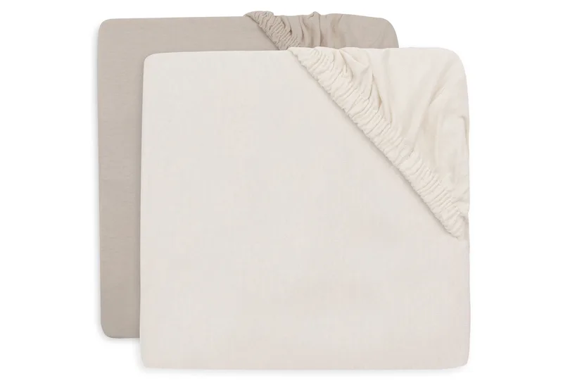 Hoeslaken Ledikant Jollein 60x120 Jersey Oatmeal/Sand 2st by Jollein – product photo