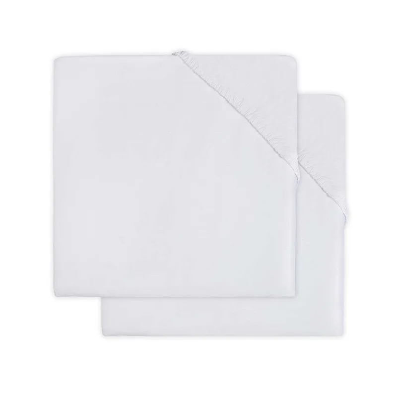 Hoeslaken Molton Wieg Jollein 40/50x80/90 Wit 2-pack van Jollein – productfoto