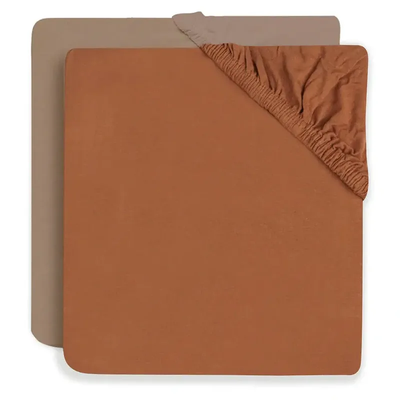 Hoeslaken voor Babybed 60X120Cm - Jersey - Caramel/Biscuit - 2pack by Jollein – product photo