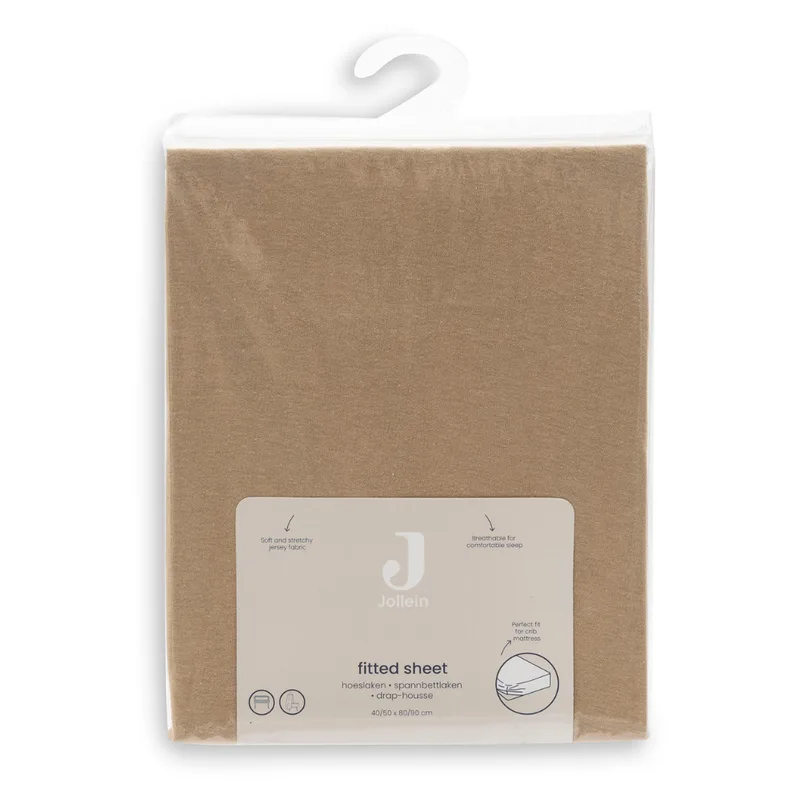 Hoeslaken Wieg - 40/50x80/90cm - Jersey - Hazel von Jollein in Bruin donker – Produktfoto 4 von 4