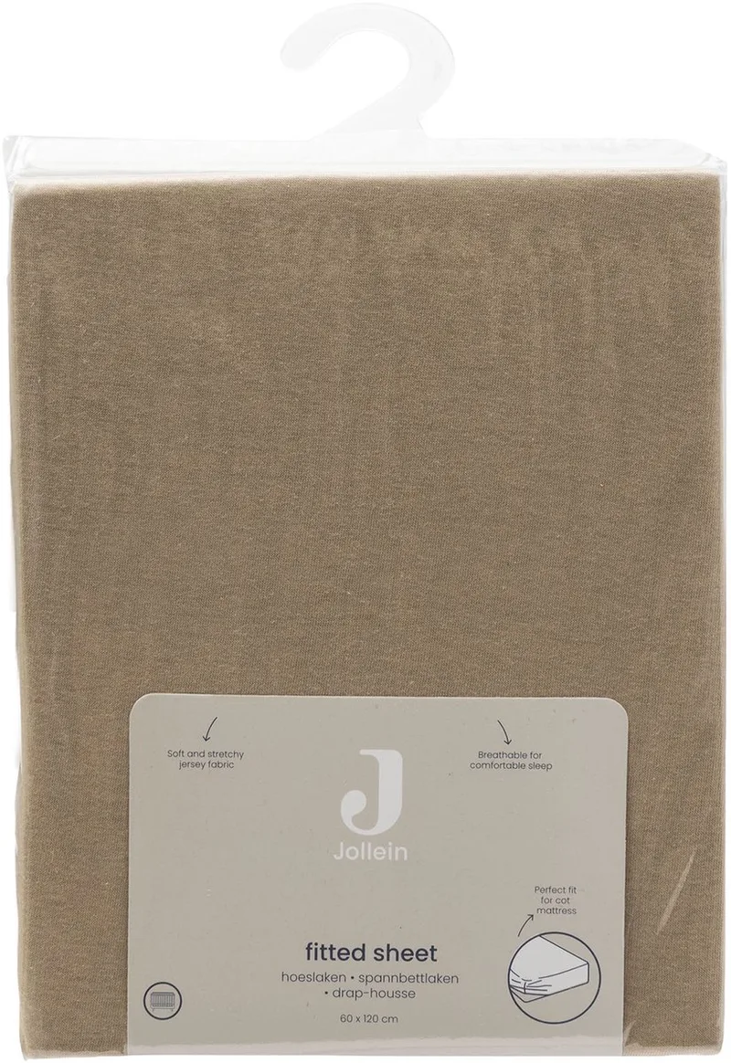 Hoeslaken Wieg - 40/50x80/90cm - Jersey - Hazel de Jollein en Bruin donker – photo produit