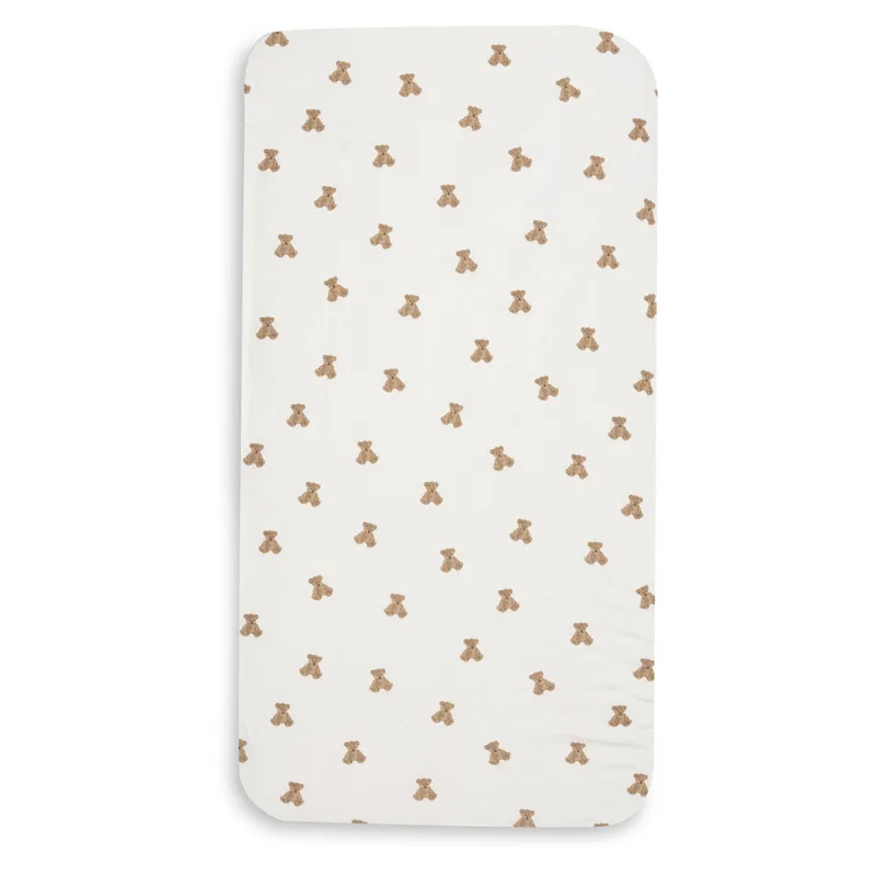 Hoeslaken Wieg - 40/50x80/90cm - Jersey - Mini Teddy Bear från Jollein i Bruin 3 – produktbild 2 av 4