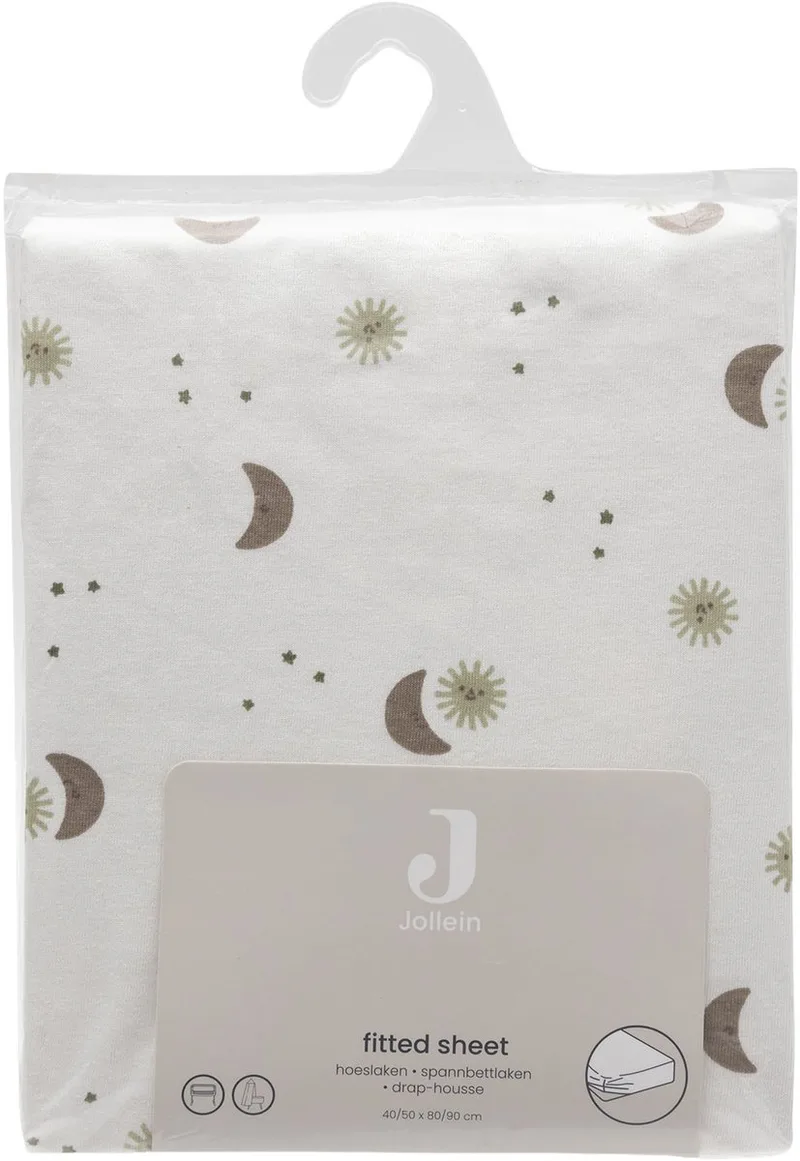 Hoeslaken Wieg - 40/50x80/90cm - Jersey - Over the Moon by Jollein in Groen licht – product photo