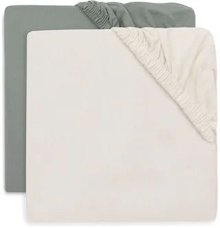 Hoeslaken Wieg - 40/50x80/90cm - Jersey - Sea Green/Ivory by Jollein in Sea Green & Ivory – product photo 1 of 4
