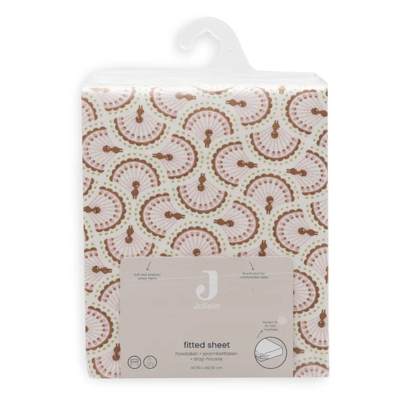 Hoeslaken Wieg - 40/50x80/90cm - Jersey - Soft Plumes by Jollein in Pink – product photo 4 of 4