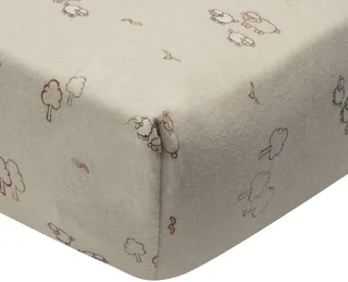Hoeslaken Wieg - 40/50x80/90cm - Jersey - Woolly by Jollein in Beige – product photo 1 of 3