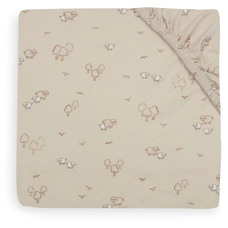 Hoeslaken Wieg - 40/50x80/90cm - Jersey - Woolly by Jollein in Beige – product photo 3 of 3