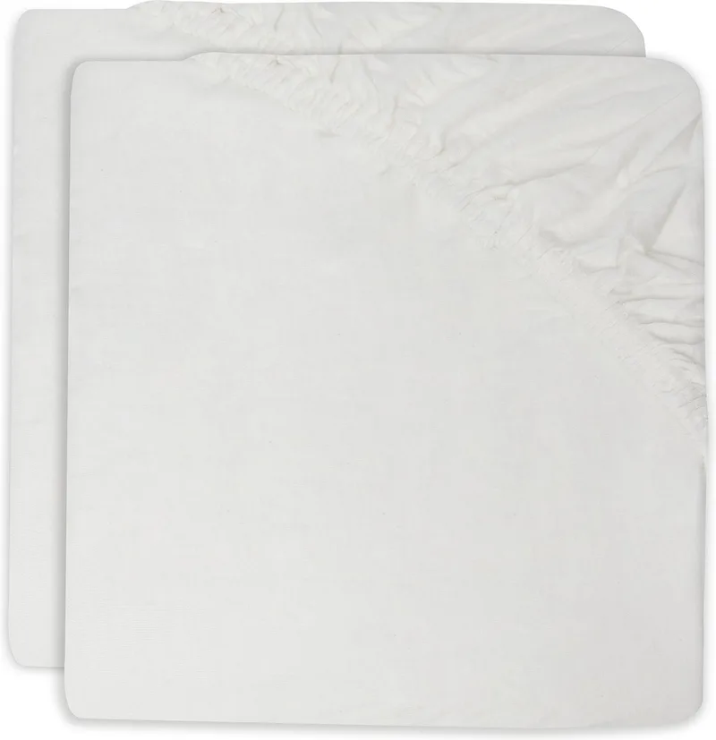 Hoeslaken Wieg Jersey 40/50x80/90cm - Baby Ledikant Hoeslaken - Zacht Katoen - 2 Stuks de Jollein en Ivoire – photo produit 1 sur 3