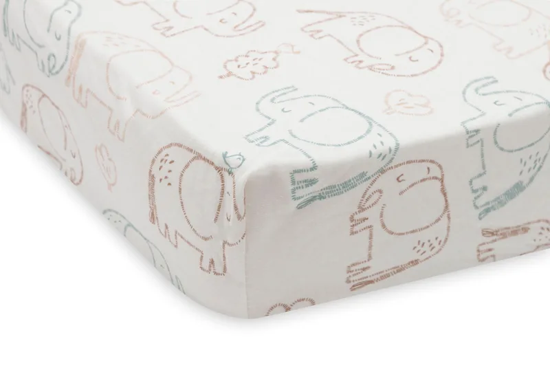 Hoeslaken Wieg Jollein 40/50x80/90 Jersey Elephant Tales by Jollein – product photo 3 of 3