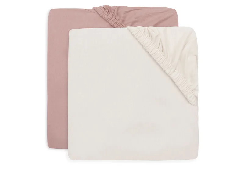 Hoeslaken Wieg Jollein 40/50x80/90 Jersey Wild Rose/Ivory 2st fra Jollein – produktbillede 1 af 4