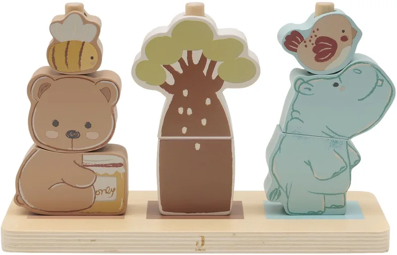 Houten Stapeltoren - Speelgoed - Jollies van Jollein in Beige – productfoto