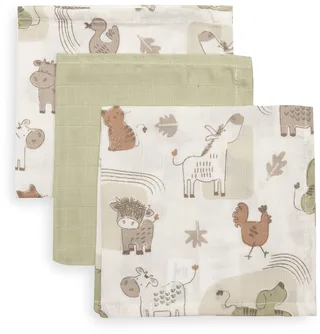 Hydrofiel Monddoekje 31x31cm Barn Buddies (3pack) by Jollein in Multicolour – product photo 1 of 4