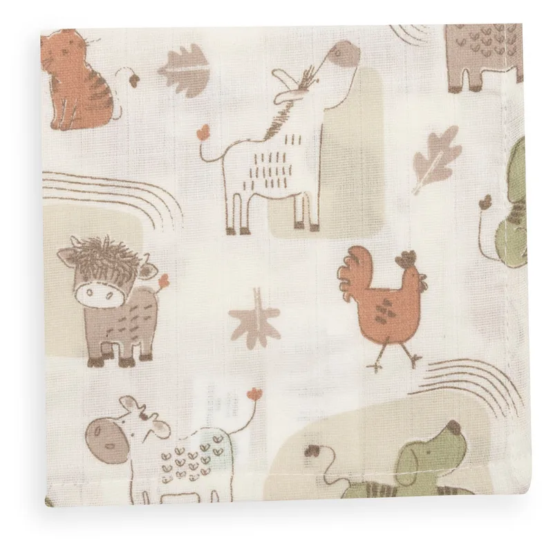 Hydrofiel Monddoekje 31x31cm Barn Buddies (3pack) by Jollein in Multicolour – product photo 3 of 4