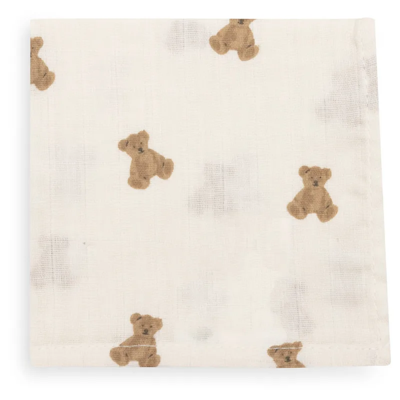 Hydrofiel Monddoekje 31x31cm Mini Teddy Bear (3pack) de Jollein en Multicolore – photo produit 3 sur 4