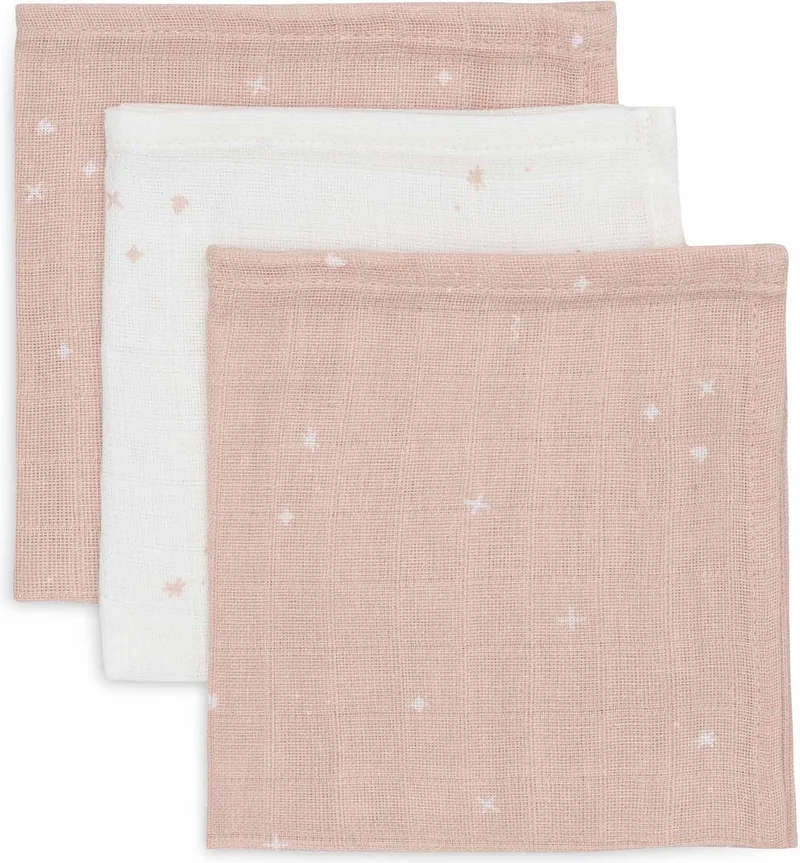 Hydrofiel Monddoekje 31x31cm Twinkling Wild Rose (3pack) by Jollein in Pink – product photo