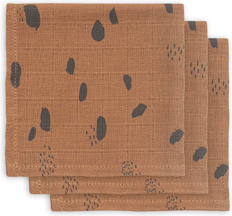 Hydrofiel Monddoekje Spot - Caramel - 3 Stuks by Jollein in Brown – product photo