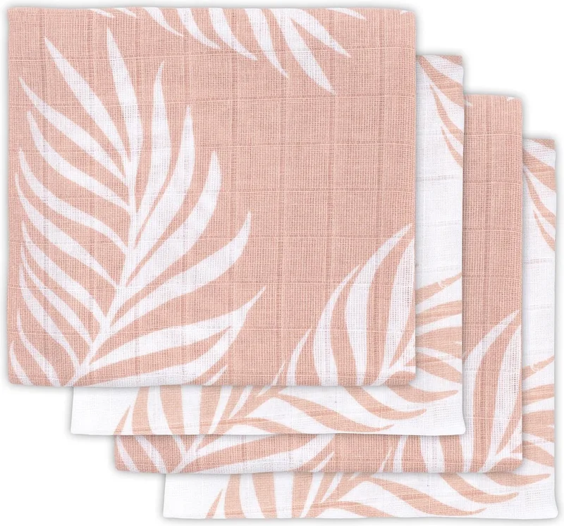 Hydrofiel Multidoek Nature 70x70cm - Pale - 4 Stuks de Jollein en Rose – photo produit
