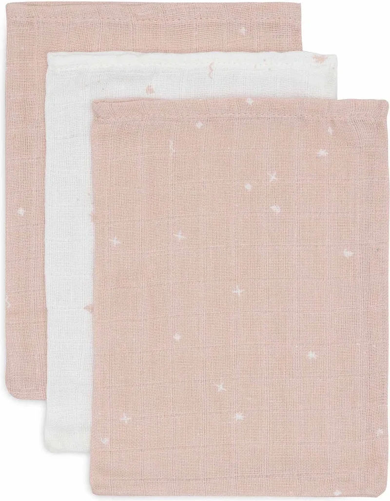 Hydrofiel Washandje 15x20cm (3pack) de Jollein en Twinkling Wild Rose – photo produit