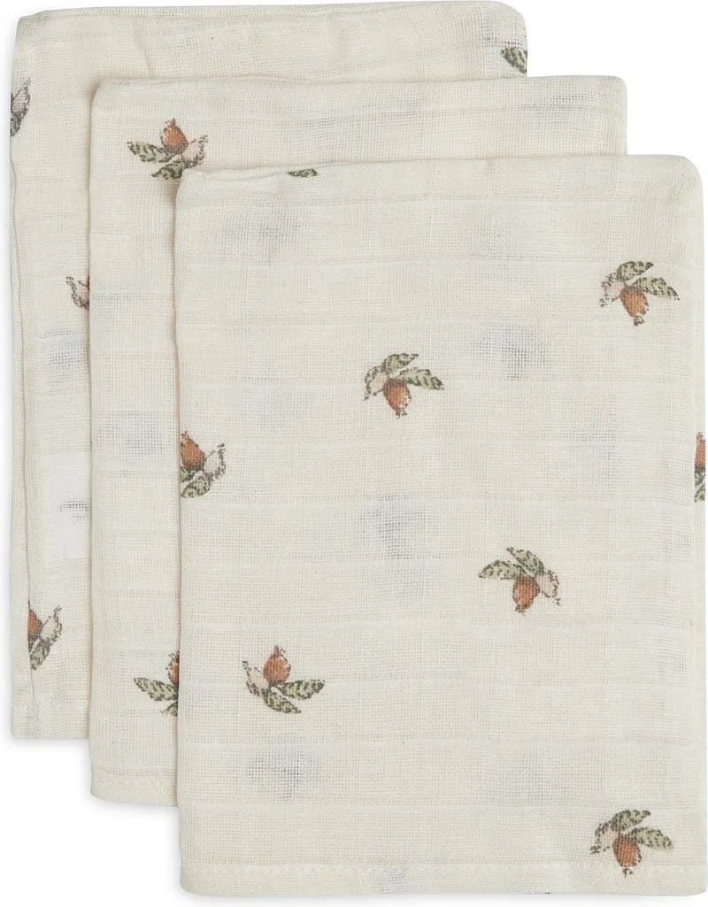Hydrofiel Washandje 15x20cm - Baby Washandje - 3 Stuks van Jollein in Rosehip – productfoto