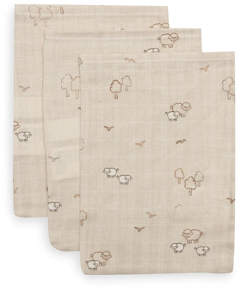 Hydrofiel Washandje 15x20cm Woolly (3pack) van Jollein in Meerkleurig – productfoto