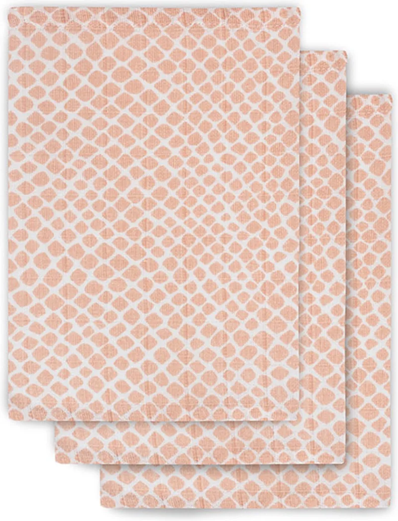 Hydrofiel Washandje Snake - 3 Stuks van Jollein in Pale Pink – productfoto