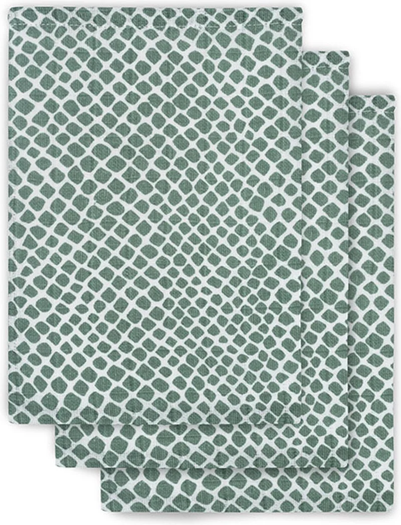 Hydrofiel Washandje Snake - Ash - 3 Stuks van Jollein in Groen – productfoto