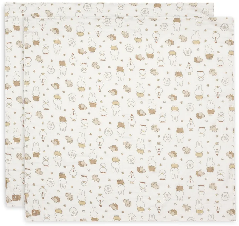 Hydrofiele Doek Large 115x115cm 2 Stuks by Jollein in Miffy Family Farm – product photo