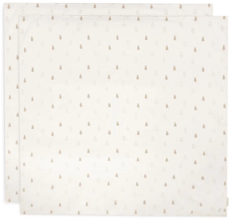 Hydrofiele Doek Large 115x115cm (2pack) by Jollein in Happy Miffy Nougat – product photo