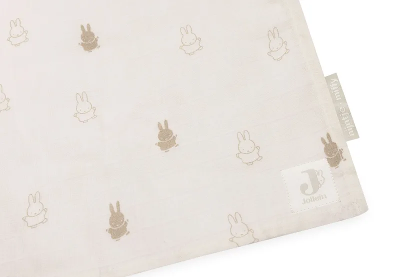 Hydrofiele Doek Large 115x115cm (2pack) de Jollein en Happy Miffy Nougat – photo produit 3 sur 3