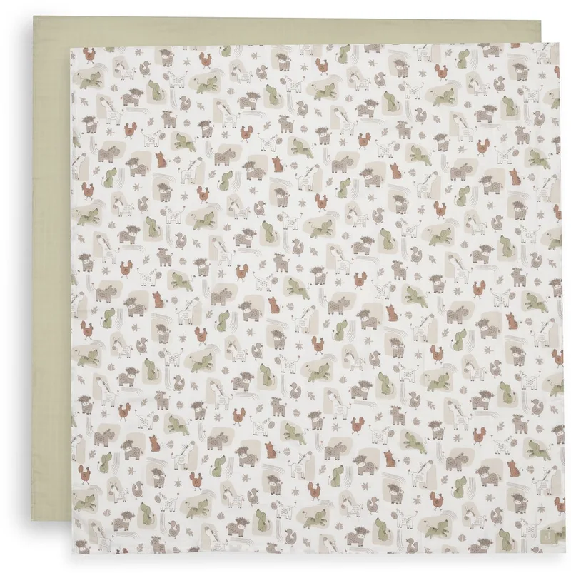 Hydrofiele Doek Large 115x115cm Barn Buddies (2pack) by Jollein in Multicolour – product photo