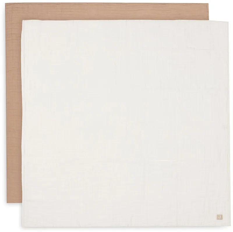 Hydrofiele Doek Large 115x115cm Biscuit/Ivory (2pack) by Jollein in Biscuit – product photo