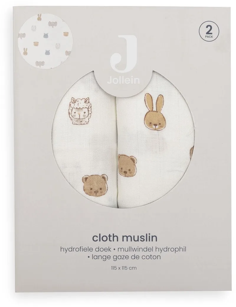 Hydrofiele Doek Large - 115x115cm - Jollies - 2 Stuks by Jollein in Multicolour – product photo 4 of 4