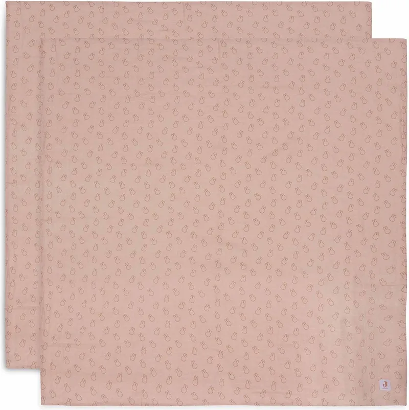Hydrofiele Doek Large 115x115cm Miffy Silhouettes W.Rose(2p) van Jollein in Miffy Silhouettes Wild Rose – productfoto