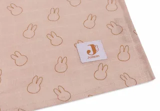 Hydrofiele Doek Large 115x115cm Miffy Silhouettes W.Rose(2p) by Jollein in Miffy Silhouettes Wild Rose – product photo 2 of 3