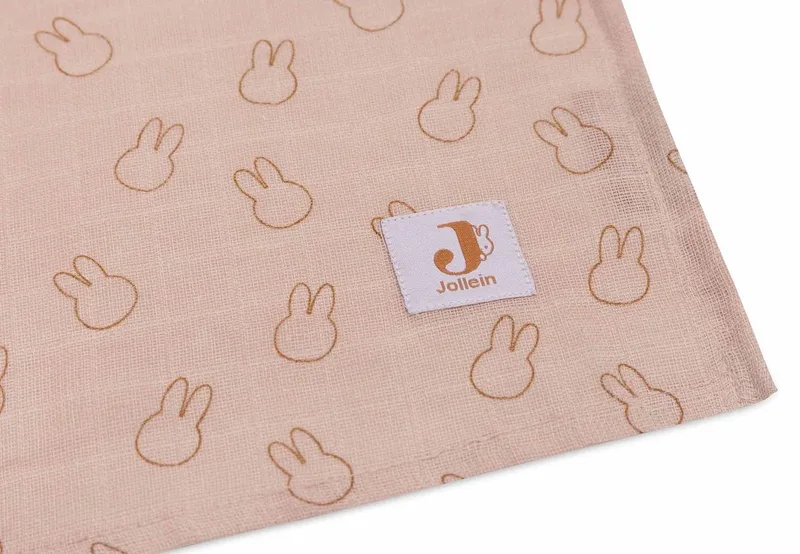 Hydrofiele Doek Large 115x115cm Miffy Silhouettes W.Rose(2p) by Jollein in Miffy Silhouettes Wild Rose – product photo 2 of 3